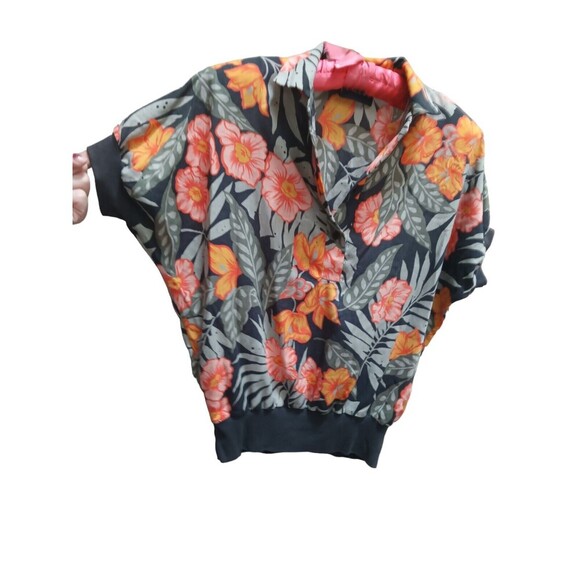 Vintage Claudia Top Rare 80's Hawaiian Style Size L - Picture 3 of 5